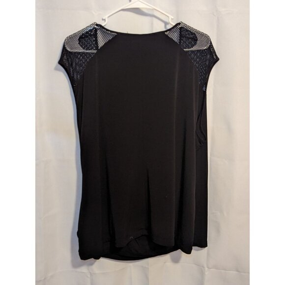 Calvin Klein Women's Size 3x Blouse Cowl Neck Fishnet Shoulders Sleeveless - Picture 11 of 14